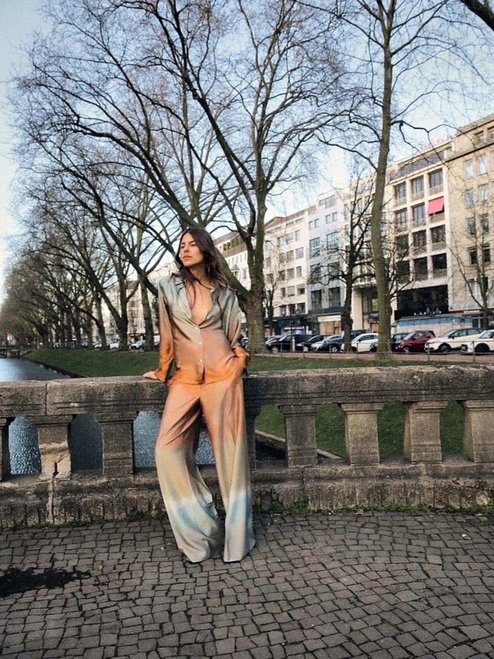 Zara Ombre tie dye satin set